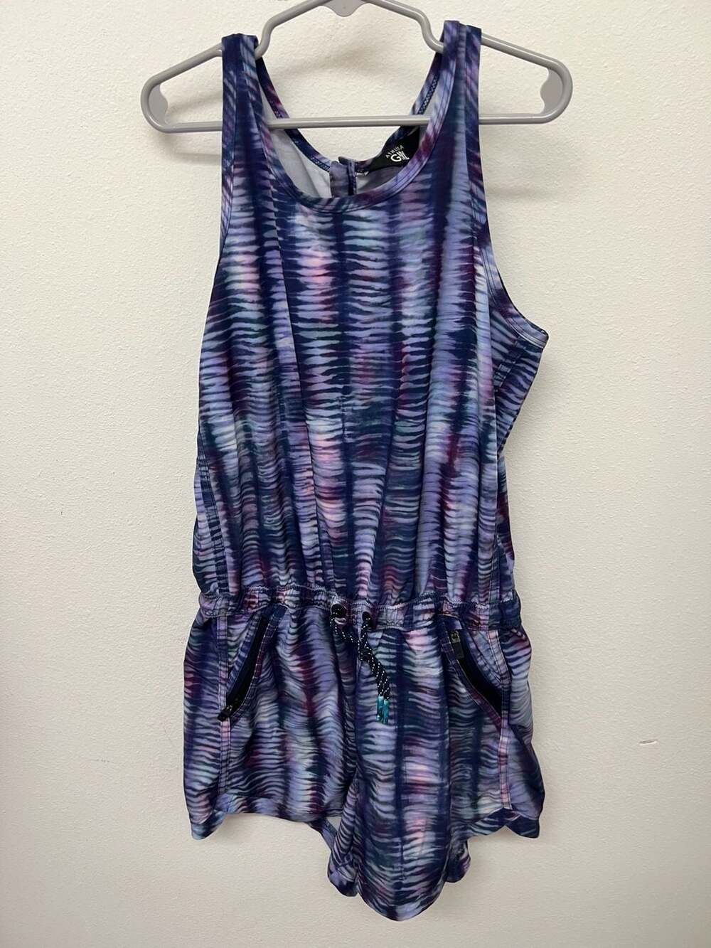 Athleta Girl Romper Size L/12 Blue Purple Tie Dye